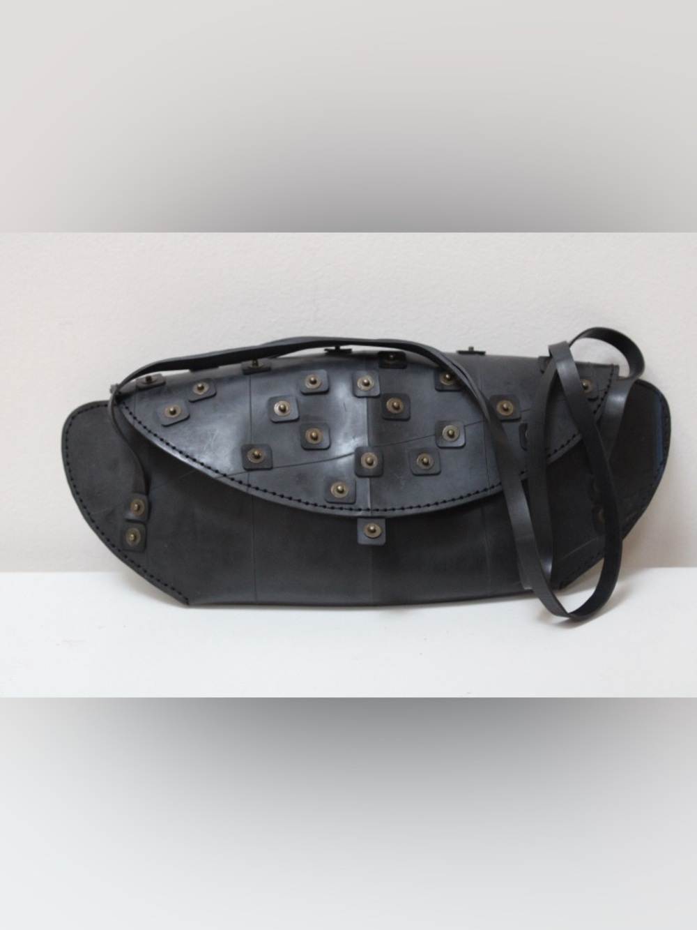 Hand made rubber moto bag